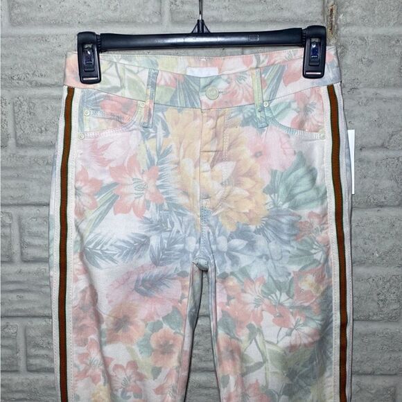 NWT MSRP $295 MOTHER The Looker Floral Frayed Ankle Jeans - Picture 11 of 13